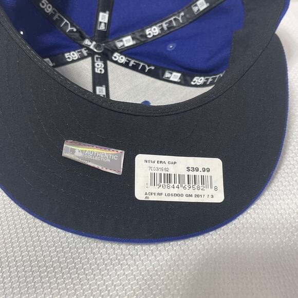 LA Dodgers Baseball Hat New Era 59Fifty Mens 7 3/8 Fitted Blue White MLB Cap NWT - Picture 5 of 7